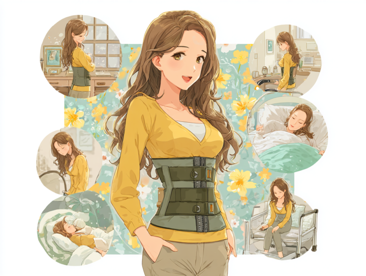 コルセットをして立っている３０代女性