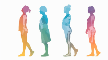 4人の女性がいるスケルトンイラスト