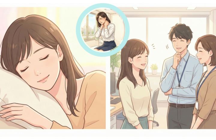 寝ている30代の女性