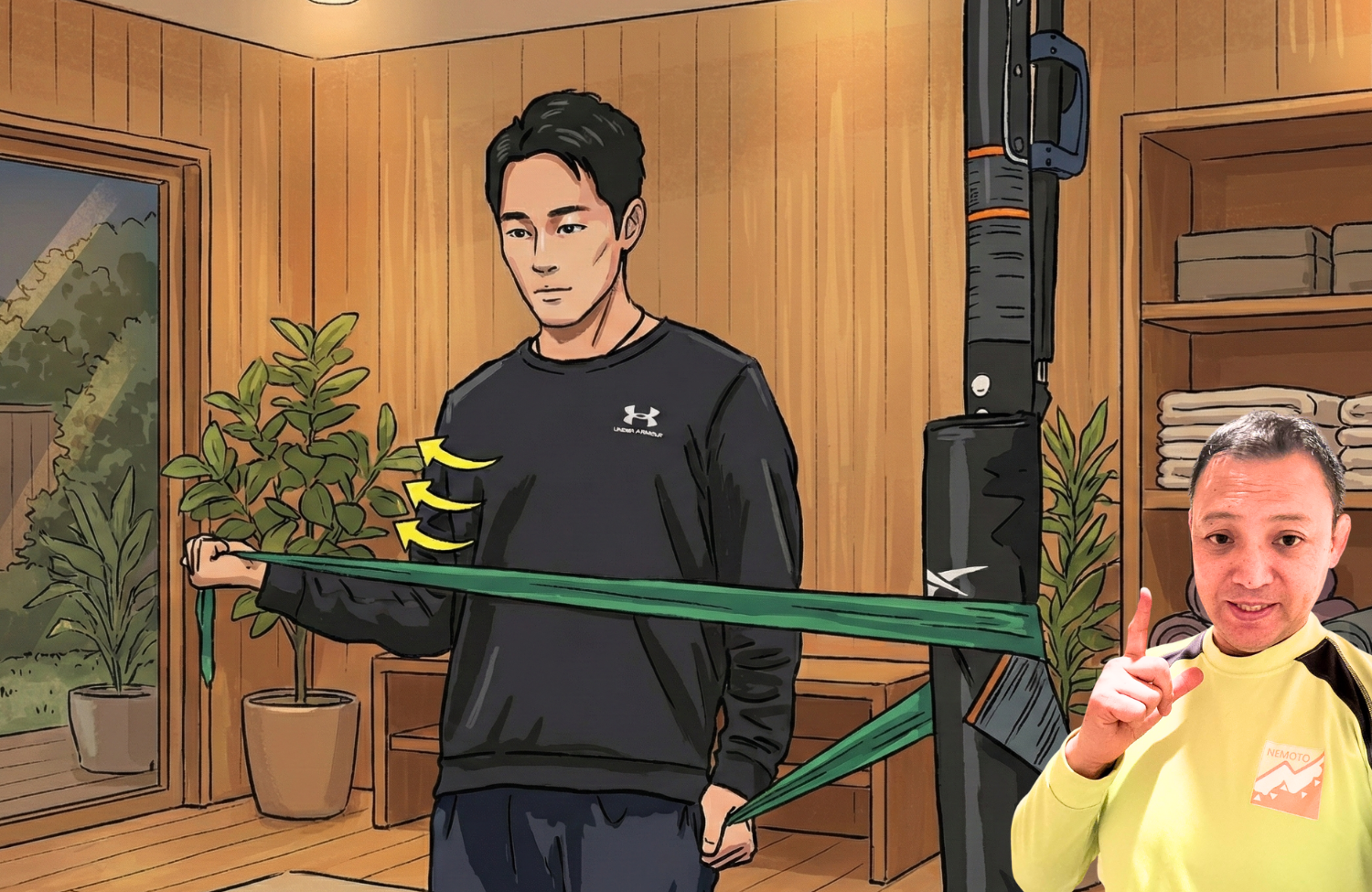 トレーニングしている40代の男性