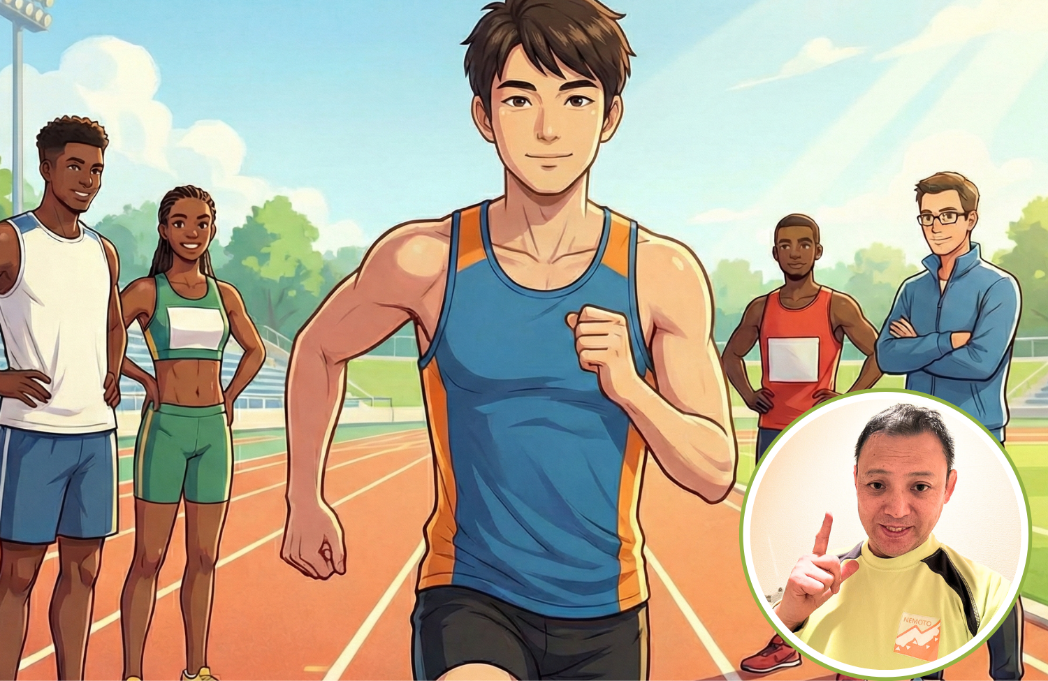 運動している男性