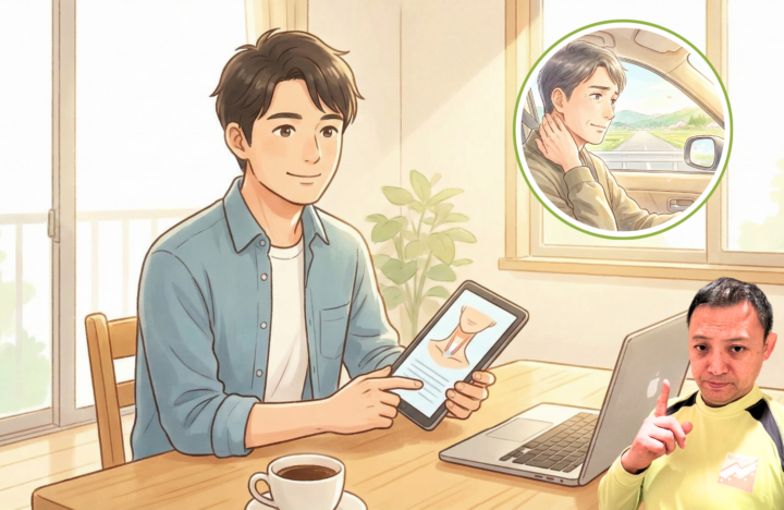 車を運転している５０代の男性