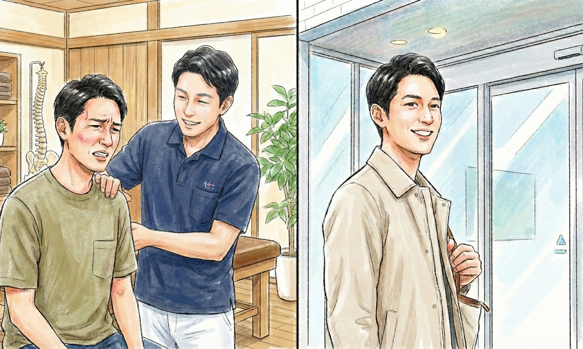 施術を受けている40代の男性