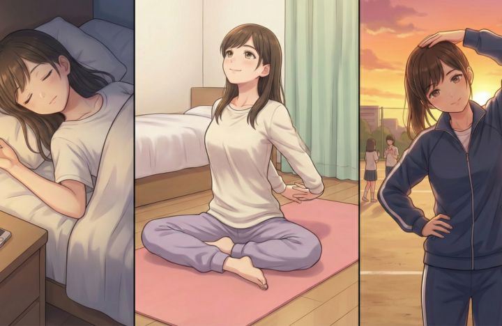 寝ている10代後半の女性