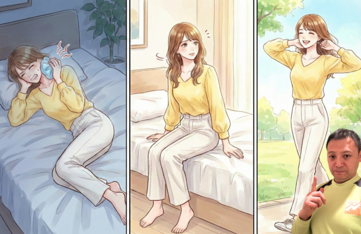 首を冷やしている30代の女性