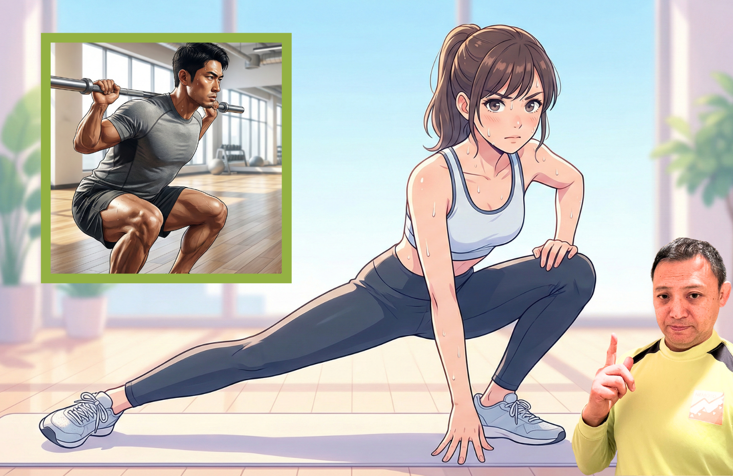 ストレッチをしている30代の女性