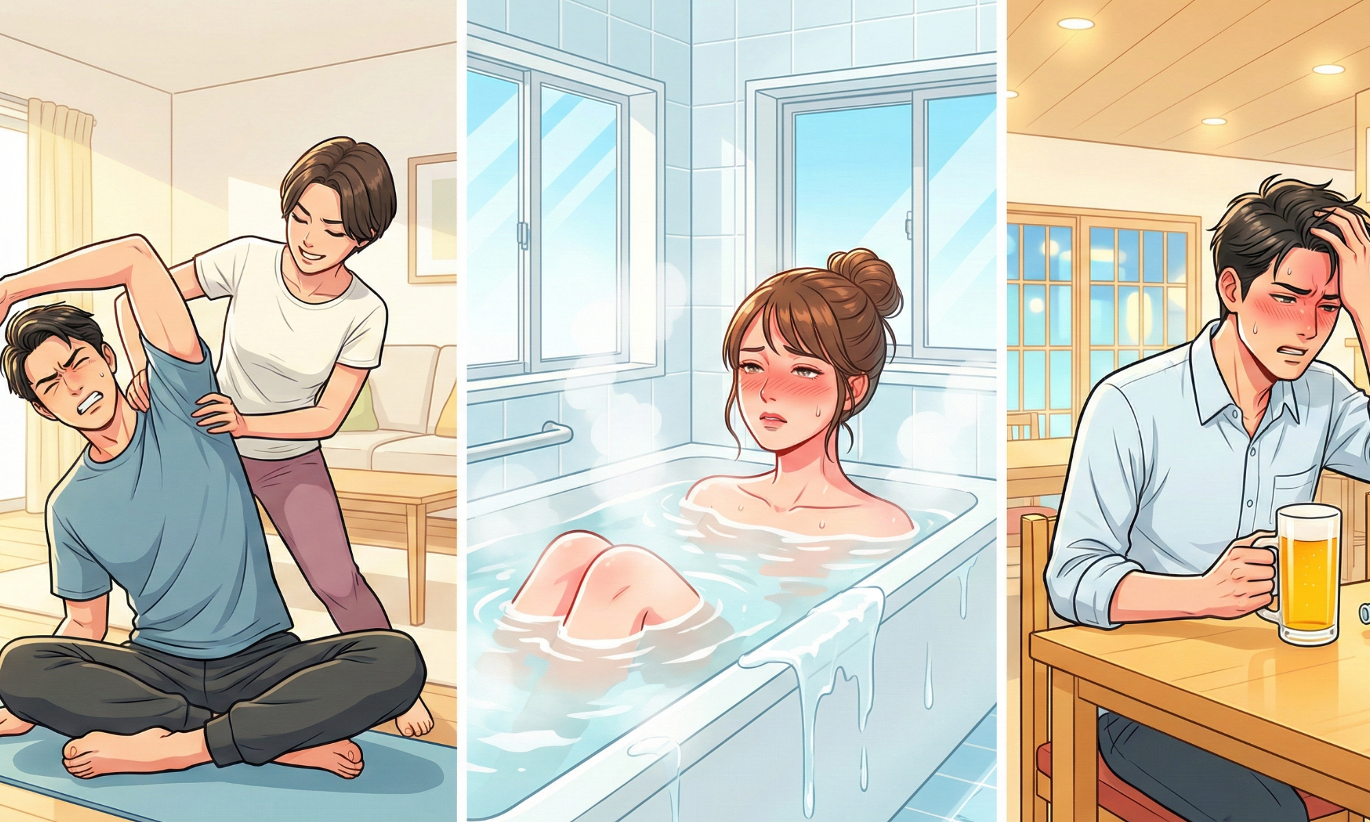 ストレッチをしすぎた男性