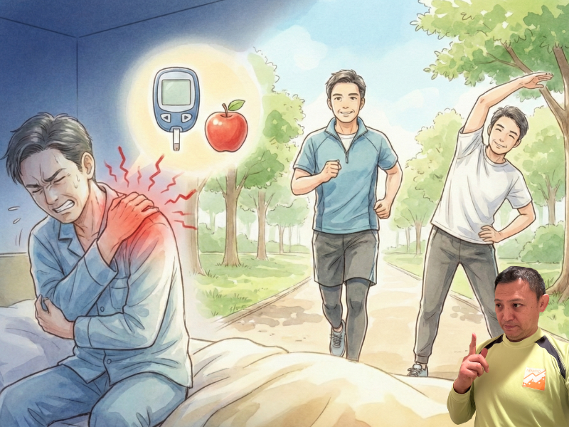 運動をしている男性