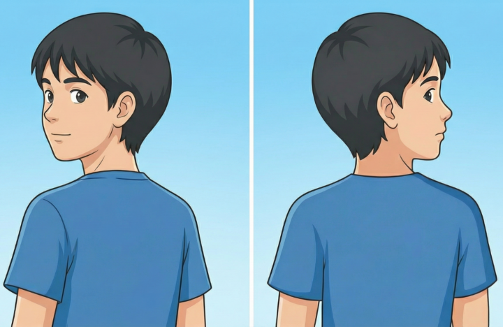 左右の捻っている３０代の男性