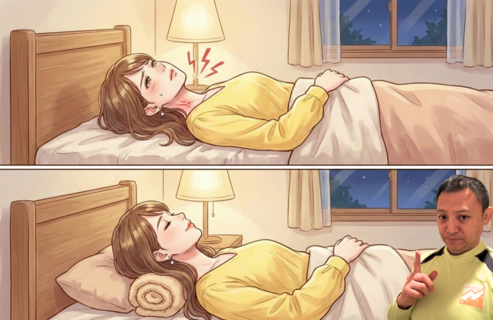 ベットで寝ている３０代の女性