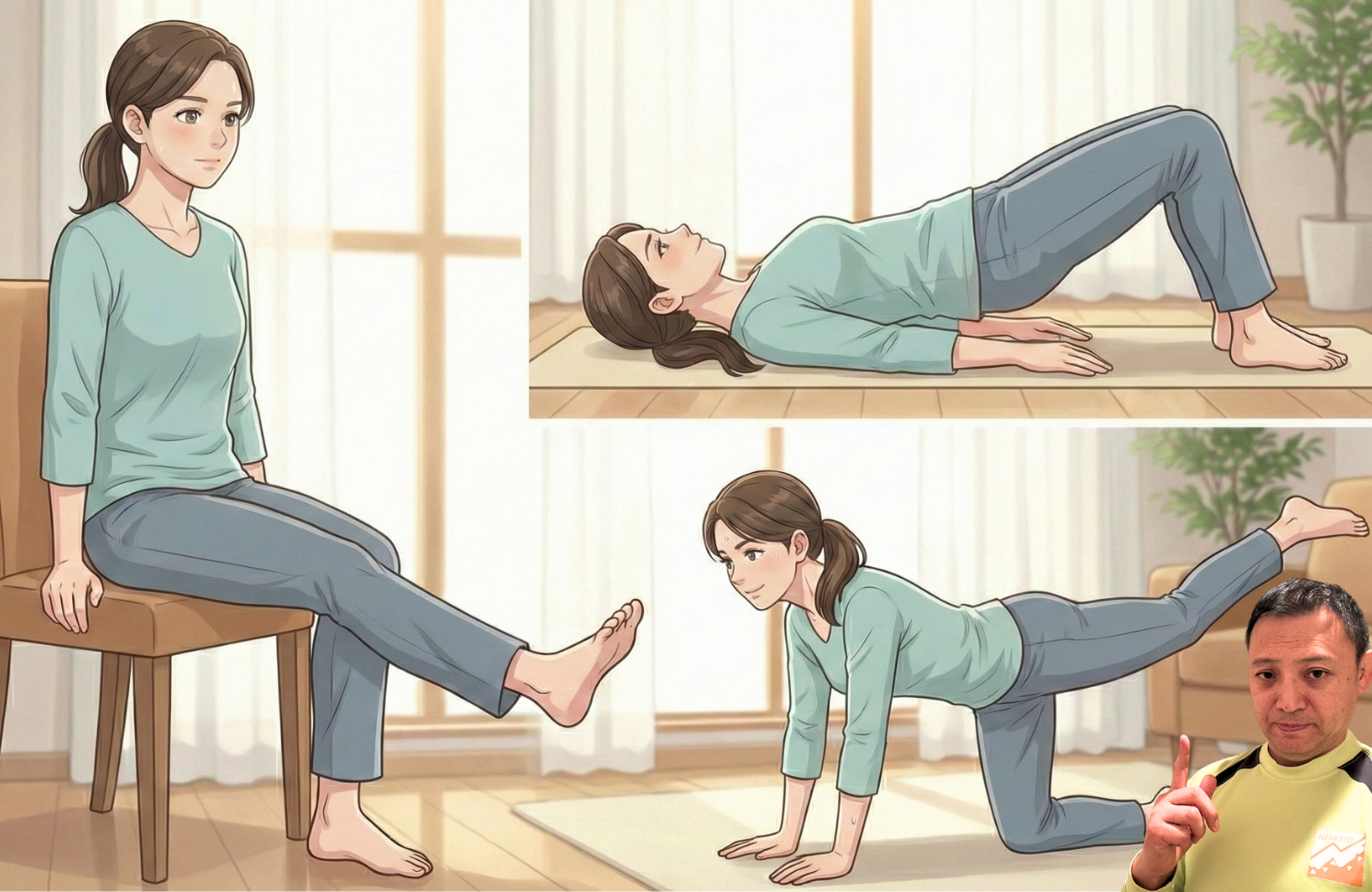 ストレッチをしている30代の女性