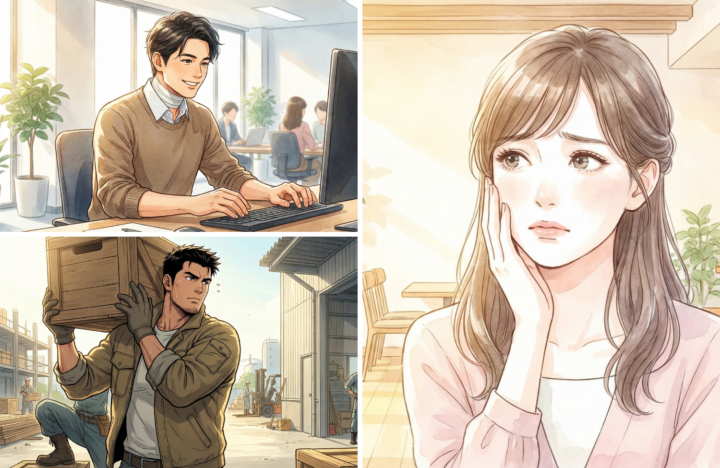 顔に手を当てている30代の女性