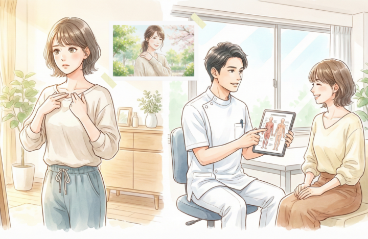 医者と話している女性