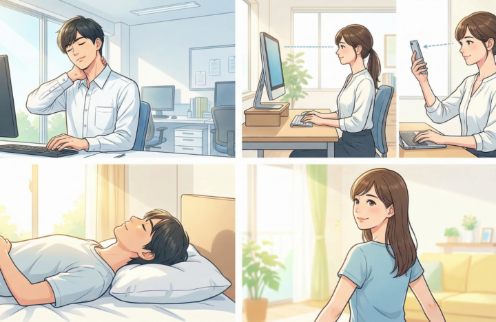 パソコンのモニターを見ている３０代の女性