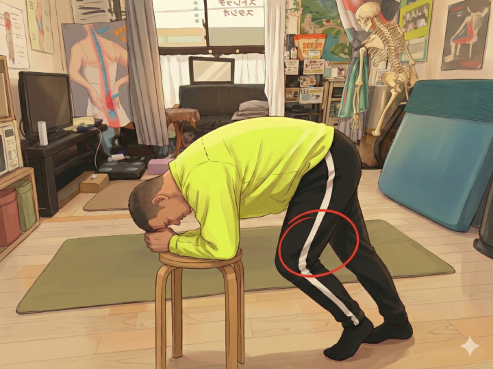 ストレッチをしている男性