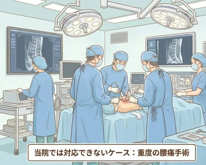 当院では対応できないケース・重度の腰痛手術