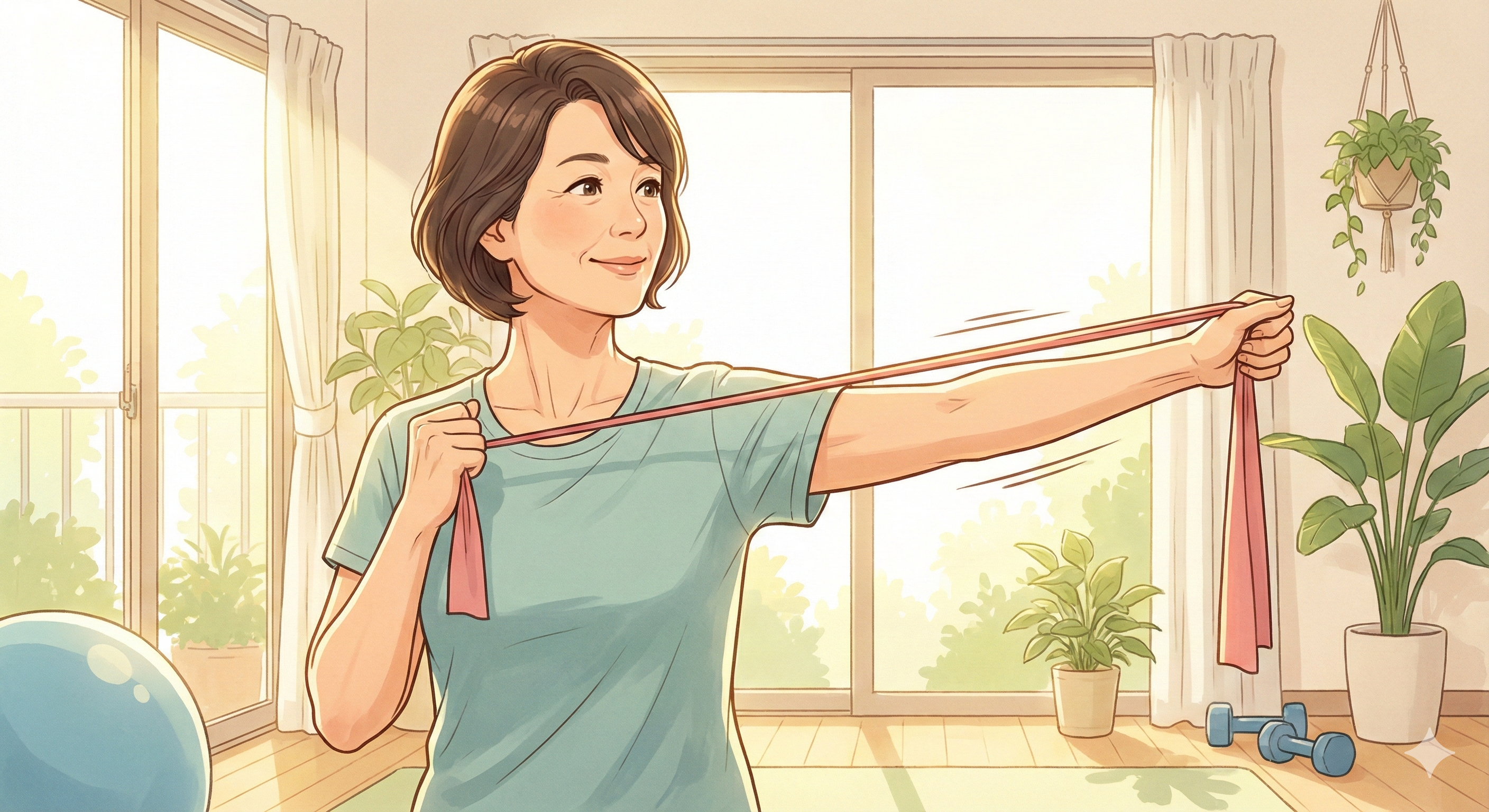 運動している40代の男性