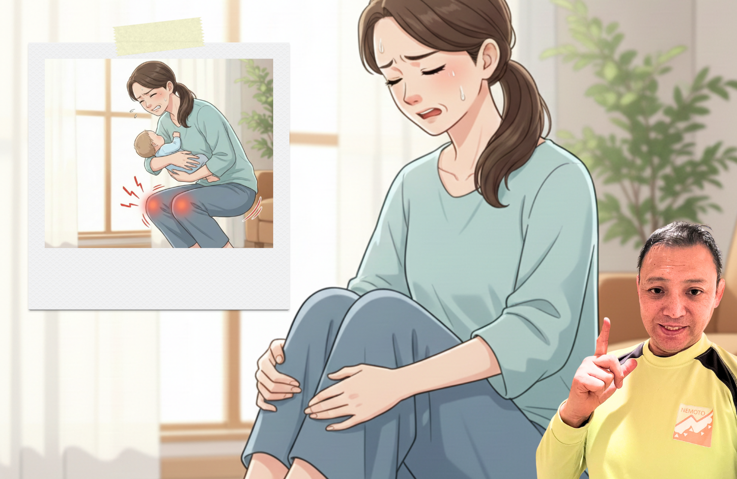 座っている30代の女性