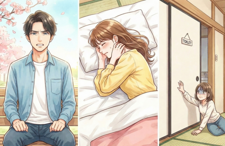 横になっている30代の女性