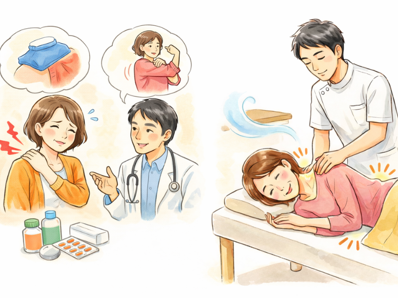 施術を受けている50代の女性