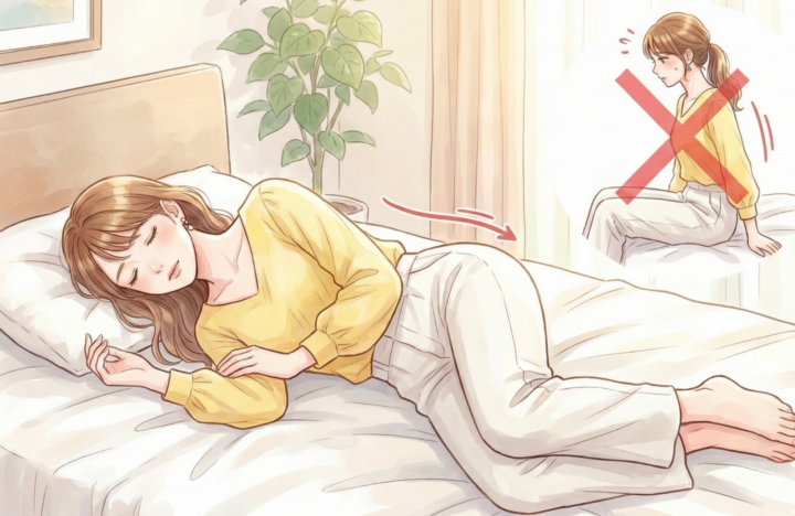 起きる準備をしている女性