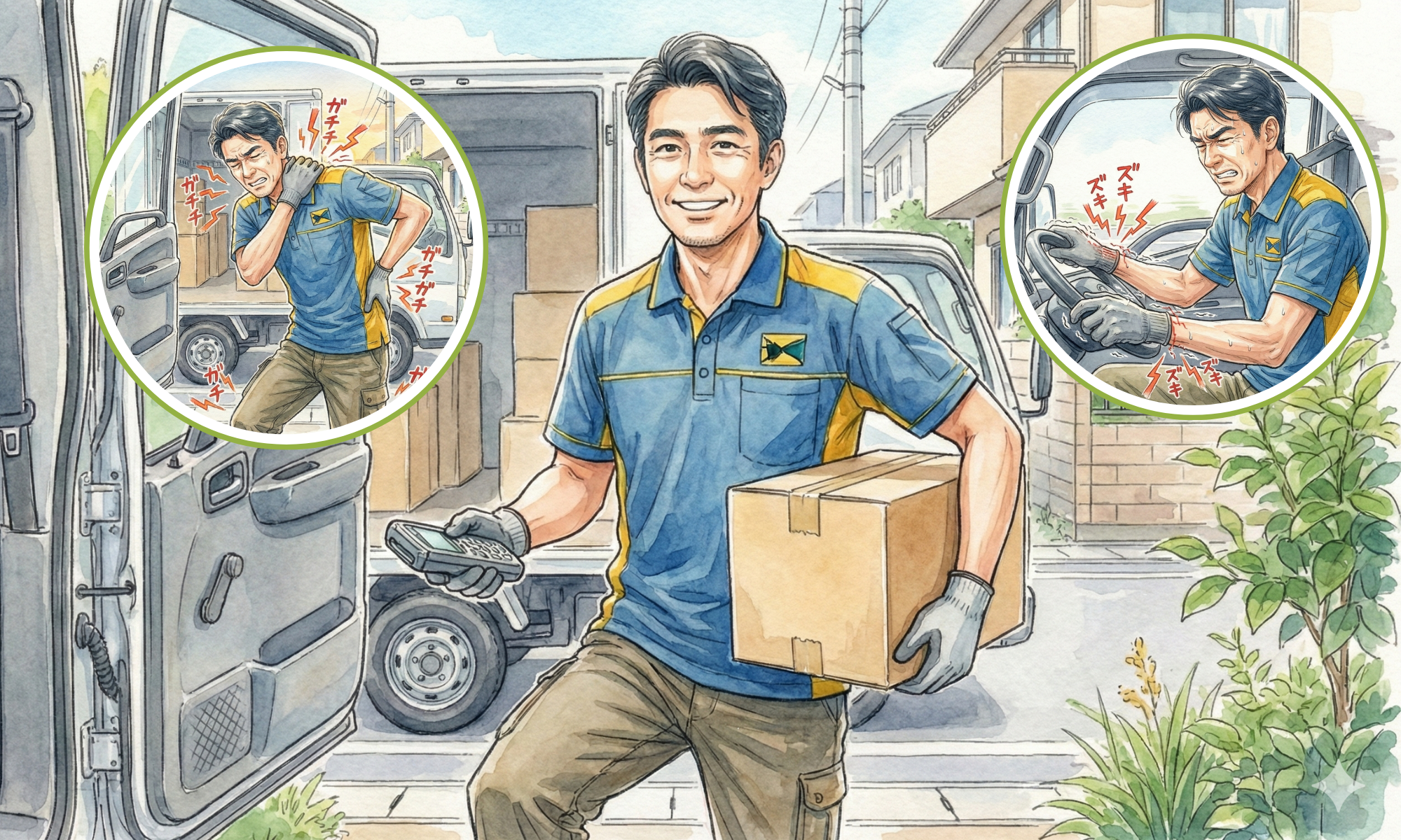 運送会社で働いている男性