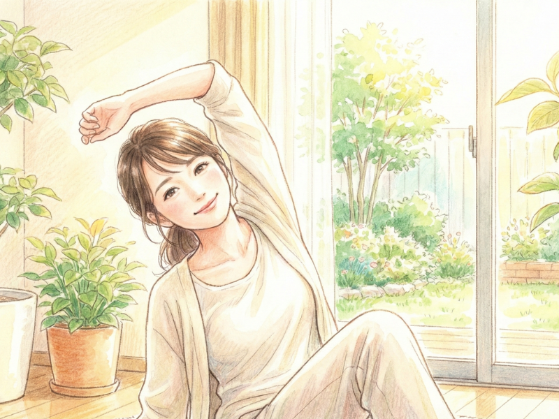 手を伸ばしている女性