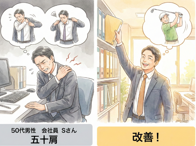 50代男性 会社員Sさん 五十肩 改善