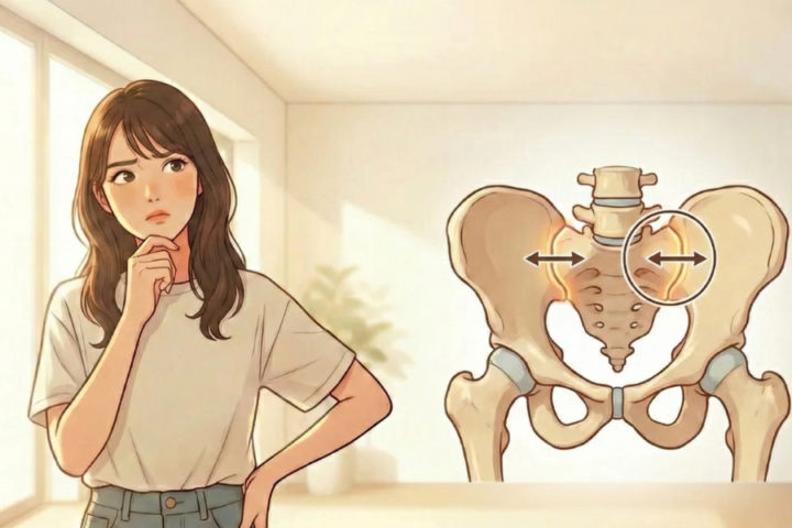 骨盤のことで考えている女性