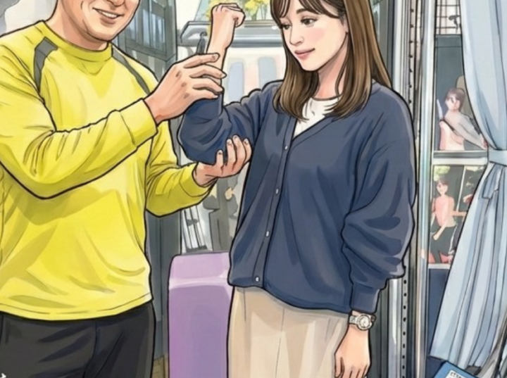 肩のリハビリをしている女性