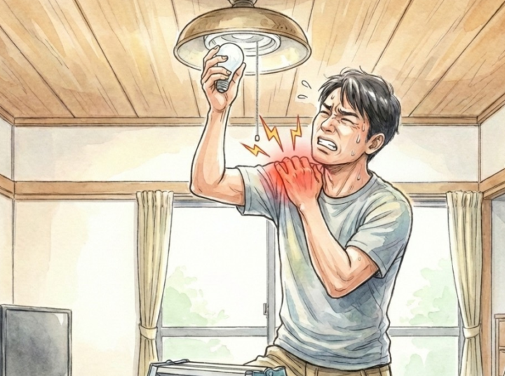 電球を変える男性