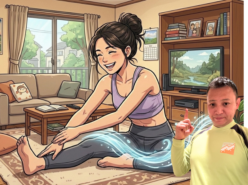 ストレッチをしている女性