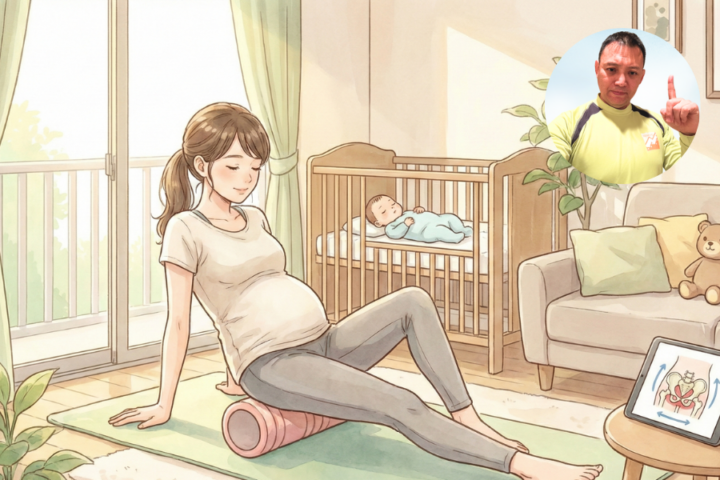 産後のケアをしている３０代の女性