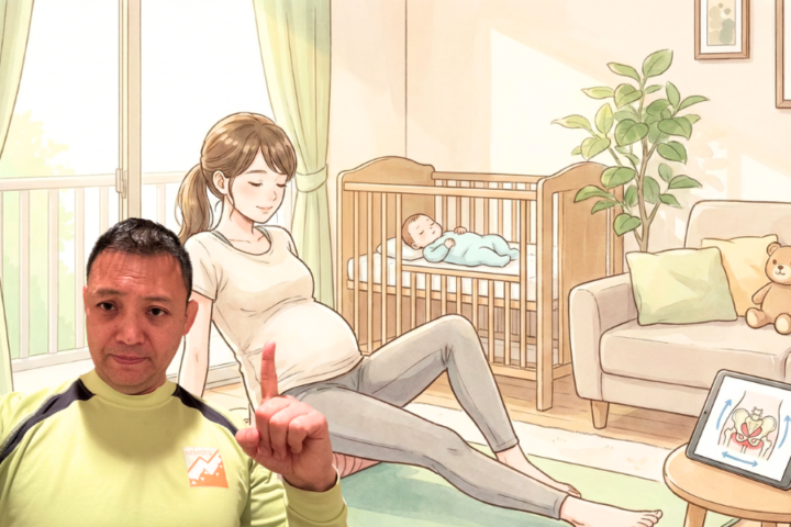 ローラーの上に乗っている女性