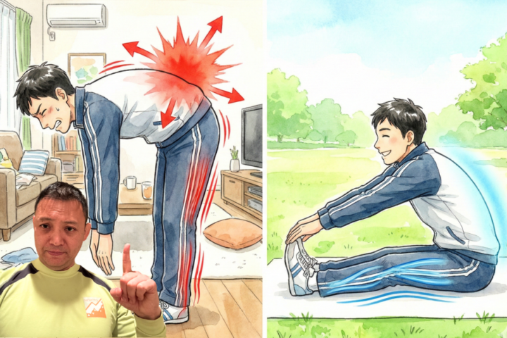 ストレッチをしている男性