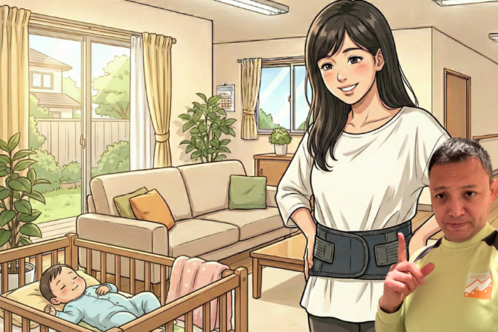 骨盤ベルトをしている女性