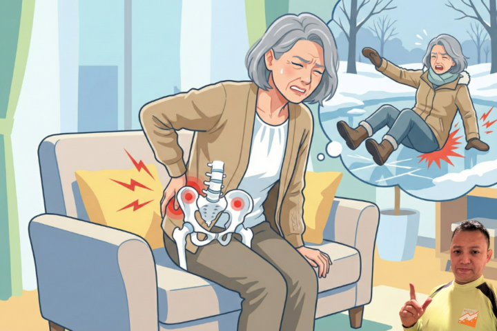 尻もち付いた５０代の女性