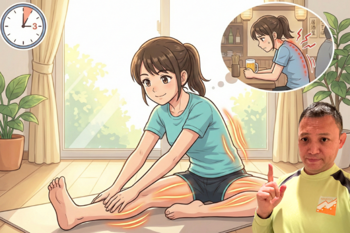 ストレッチをしている女性