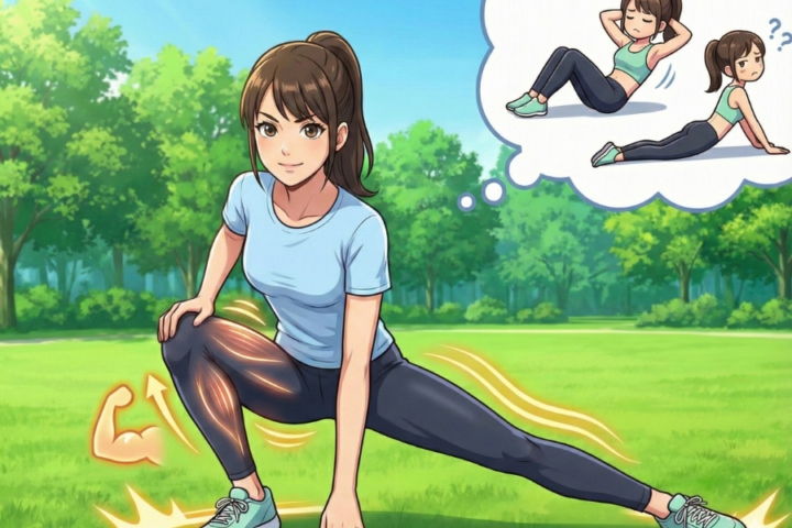 運動をしている女性