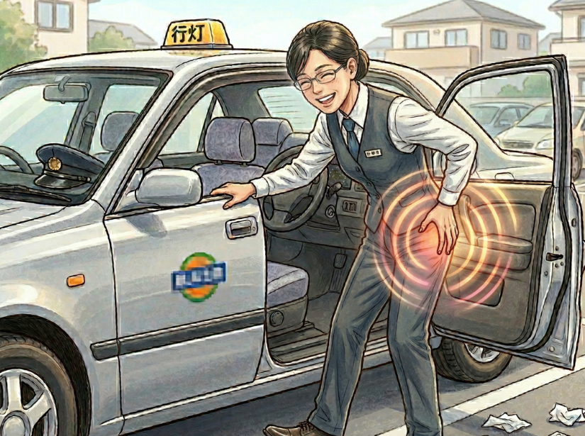 女性運転手が笑顔で対応している