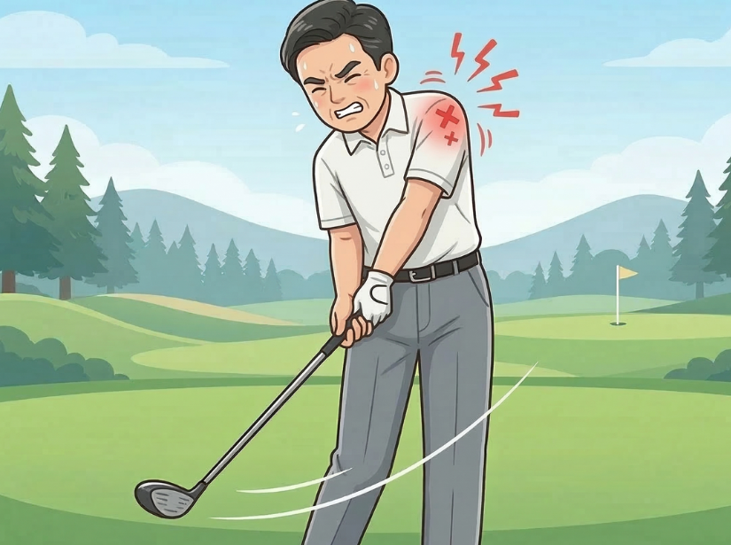 ゴルフをしている男性