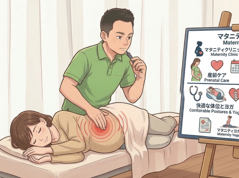 横向きで寝ている女性