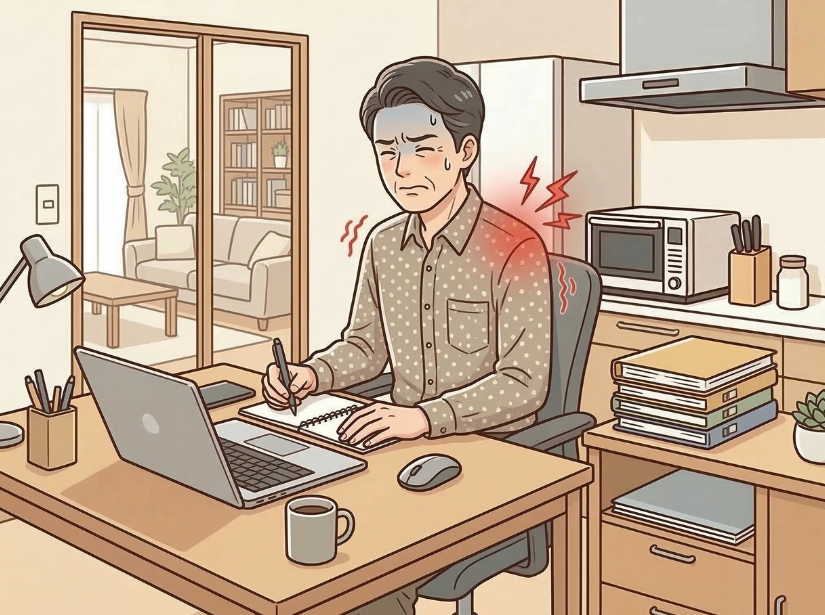 デスクワークをしている男性