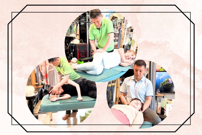 横向きで寝ている女性2名と仰向けで寝ている女性1名