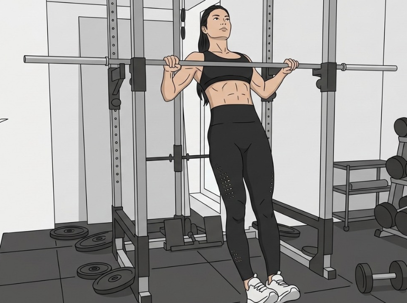 斜め懸垂をしている女性