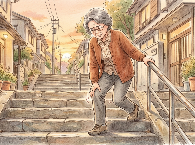 下りる階段で膝が痛い