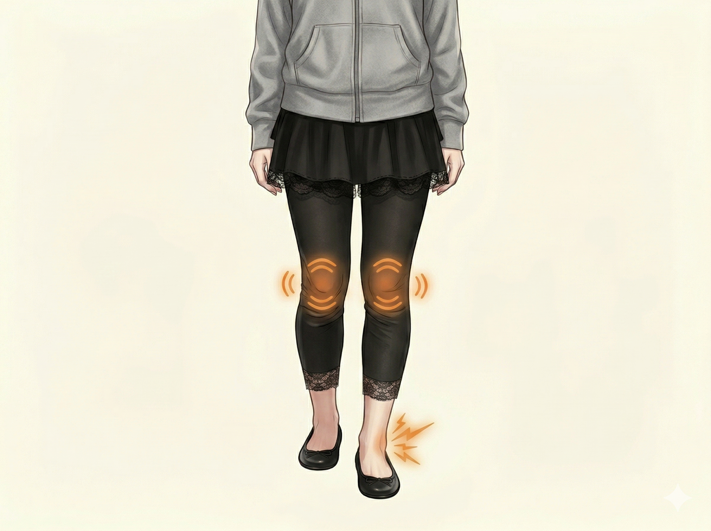 足首が内反　膝の負担に