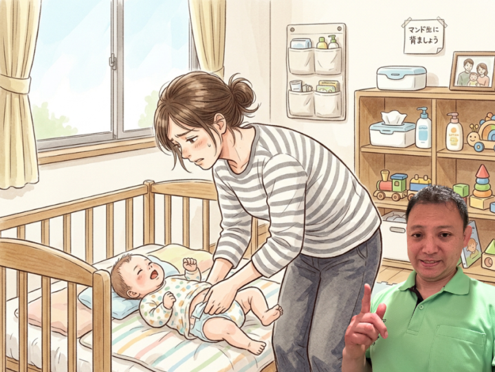 前かがみの姿勢の女性