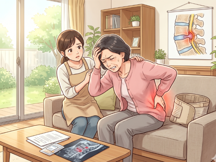 腰に手を当てている女性