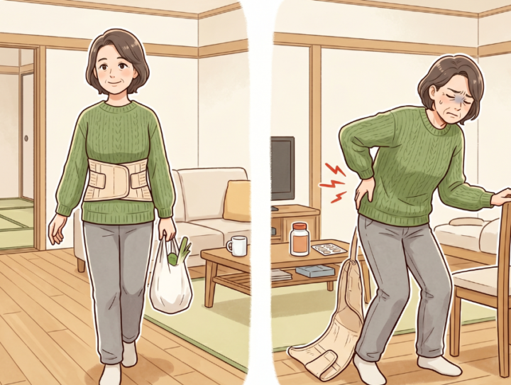 コルセットを付けているのとつけていない女性